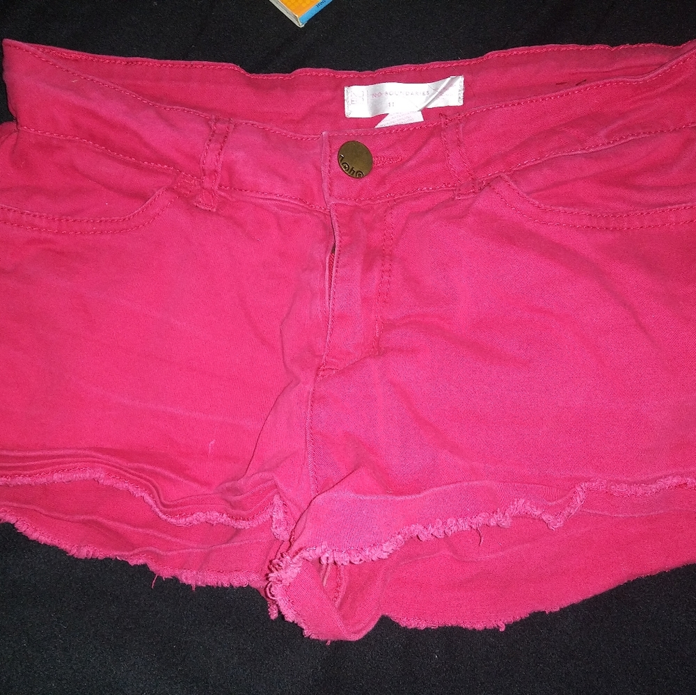 No boundary red Jean shorts